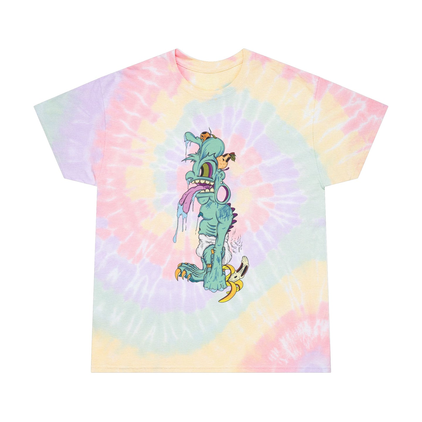 Spiral Tie-Dye Tee with Funky Design
