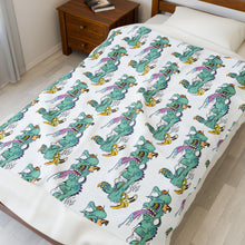 Load image into Gallery viewer, Whimsical Velveteen Plush Blanket featuring Playful Animals, Cozy Throw, Ideal Gift for Kids, Home Decor, Baby Shower, Nursery
